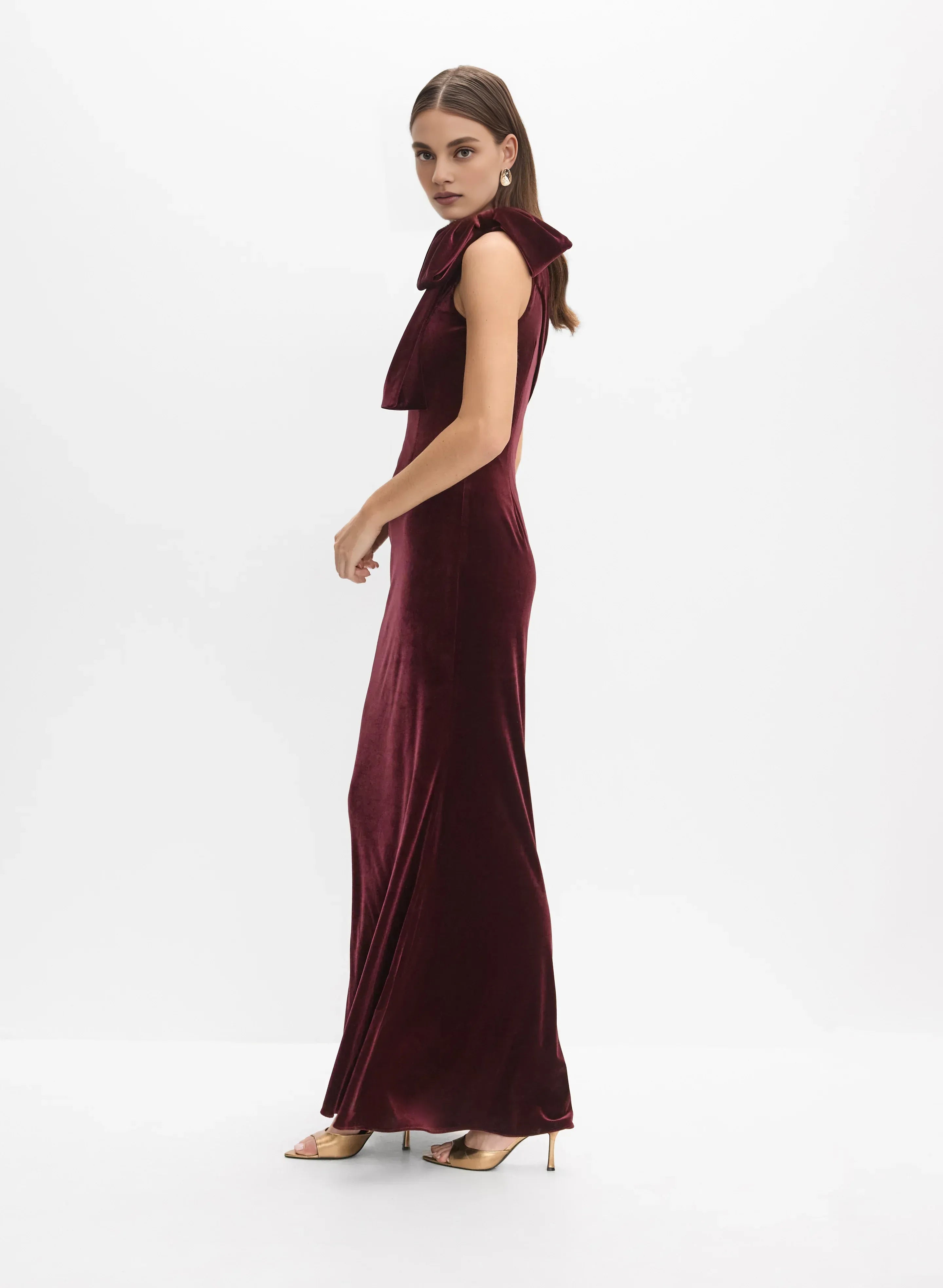 Unique Mermaid One-Shoulder Sleeveless Velvet Floor-Length Prom Dress